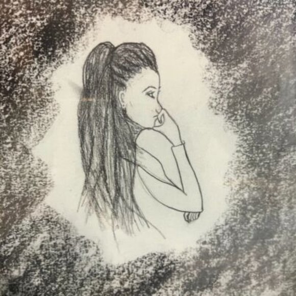 Homemade Sketch Woman Thinking Size is Buyers Choice - Picture 1 of 4